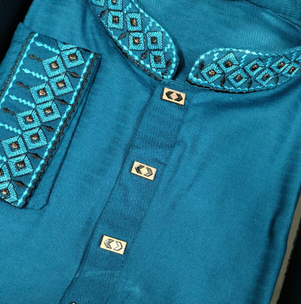 Stylish Blue Fency Cotton Panjabi